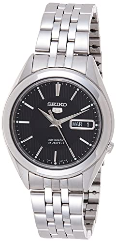 腕時計 セイコー メンズ SNKL23 SEIKO SNKL23 Automatic Watch for Men 5-7S Collection - Striking Black Dial with Day/Date Calendar, Luminous Hands, Stainless Steel Case Bracelet腕時計 セイコー メンズ SNKL23