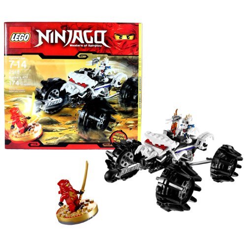 レゴ ニンジャゴー 2518 Lego Year 2011 Ninjago "Masters of Spinjitzu" Animated Series Vehicle Set # 2518 - NUCKAL'S ATV with 4 Wheel Suspension System, Missile Launcher and 1 Missile, Exhaust Flames Plus Nuckal and Kai DX Minifiレゴ ニンジャゴー 2518