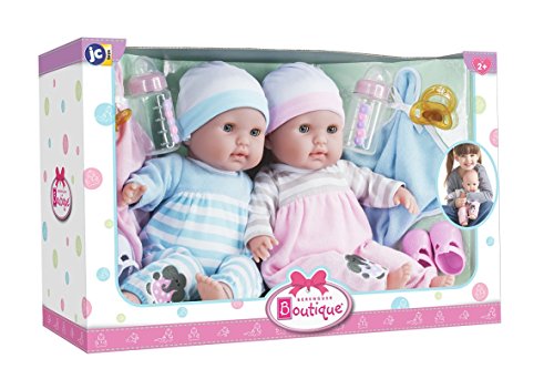 ジェーシートイズ 赤ちゃん おままごと ベビー人形 30050 Berenguer Boutique 30050 TWINS- 15” Soft Body Baby Dolls - 12 Piece Gift Set with Open/Close Eyes- Perfect for Children 2+ジェーシートイズ 赤ちゃん おままごと ベビー人形 30050 2