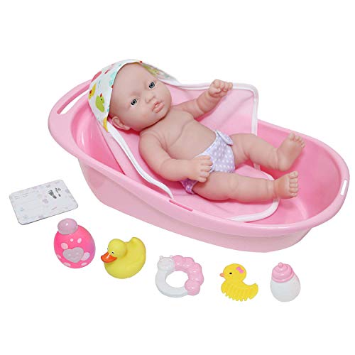 ジェーシートイズ 赤ちゃん おままごと ベビー人形 18370 JC Toys - La Newborn 10 piece Layette Deluxe Bathtub Gift Set 12.5 Life-Like Vinyl Newborn Doll with Accessories Pink Waterproof Agジェーシートイズ 赤ちゃん おままごと ベビー人形 18370