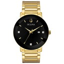 楽天angelica腕時計 ブローバ メンズ Bulova Men's Modern Gold Tone Stainless Steel 3-Hand Calendar Date Quartz Watch, Black Dial with Diamonds Style: 97D116腕時計 ブローバ メンズ