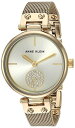 rv ANC fB[X AK/3000CHGB Anne Klein Women's Premium Crystal Accented Gold-Tone Mesh Bracelet Watchrv ANC fB[X AK/3000CHGB