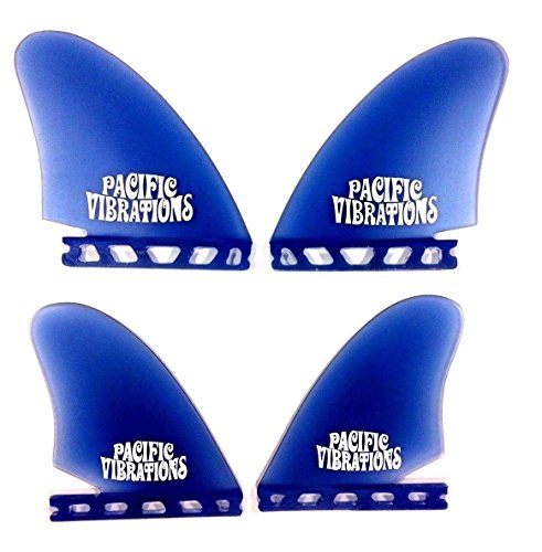 サーフィン フィン マリンスポーツ PACIFIC VIBRATIONS Futures Quad KEEL Fins Mini Simmons Surfboard 4 fin Set Fiberglass Color Blueサーフィン フィン マリンスポーツ