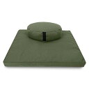 ヨガ フィットネス Meditation Cushion Mat Set HEMP - Large Oval Zafu Floor Pillow Organic...