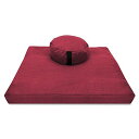 ヨガ フィットネス Meditation Cushion Mat Set HEMP - Round Zafu Floor Pillow Organic Buck...