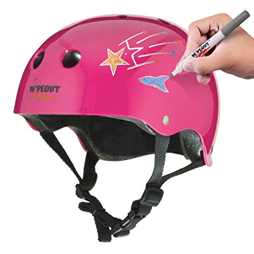 商品情報 商品名ヘルメット スケボー スケートボード 海外モデル 直輸入 WP4038 Wipeout Dry Erase Kids Helmet for Bike, Skate, and Scooter, Neon Pink Youth L 8+ヘルメット スケボー スケートボード 海外モデル 直輸入 WP4038 商品名（英語）Wipeout Dry Erase Kids Helmet for Bike, Skate, and Scooter, Neon Pink Youth L 8+ 商品名（翻訳）ワイプアウトユースヘルメット、ネオンピンク、ラージ 型番WP4038 海外サイズLarge/Ages 8+ ブランドWipeout 商品説明（自動翻訳）ワイプアウトドライイレースヘルメットには、デュアル認定ヘルメットで独自のインスピレーションデザインをカスタマイズすることで、子供たちの個性をアピールすることが奨励されています。ワイプアウトドライイレースヘルメットには、4種類のネオンカラーで乾燥した無毒のマーカーが5つあり、8種類のステンシルキットでワイプアウトドライイレースヘルメットデュアル認定のバイクとスケートWipeoutドライイレースヘルメットは、自転車用ヘルメット、スケートボード、トリックローラースケート用の米国CPSCおよびASTM安全基準に適合しています。ヘルメットは3サイズでご利用いただけます3+適合47-49 cm 5+適合49-52 cm 8 + 50〜54cm 関連キーワードヘルメット,スケボー,スケートボード,海外モデル,直輸入このようなギフトシーンにオススメです。プレゼント お誕生日 クリスマスプレゼント バレンタインデー ホワイトデー 贈り物