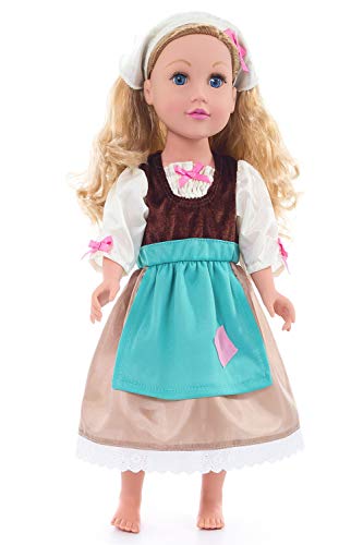 _Ƃ낵̐X _ uCu fBYj[vZX Little Adventures Cinderella Day Dress with Headband Princess Doll Dress - Doll Not Included - Machine Washable Child Pretend Play and_Ƃ낵̐X _ uCu fBYj[vZX