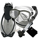 シュノーケリング マリンスポーツ SCS0011-Ti-SM Promate Snorkel Gear Combo Set w/Fins, Titanium, ...