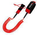 サーフィン リーシュコード マリンスポーツ Abahub Premium Coil SUP Leash, 10 ft Clear Red Coiled Padd...