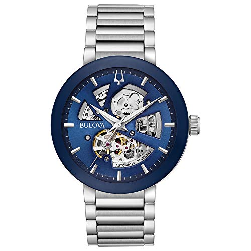 楽天angelica腕時計 ブローバ メンズ Bulova Men's Modern Stainless Steel 3-Hand Automatic Watch, Blue Skeleton Dial Style: 96A204腕時計 ブローバ メンズ