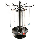 ANZTX^h WG[ SHOMHNK004 MyGift Vintage Black Metal Necklace and Bracelet Organizer Jewelry Stand with 12 Hooks and Ring Dish Tray, Multipurpose Accessory and Keychain Holder Display RackANZTX^h WG[ SHOMHNK004
