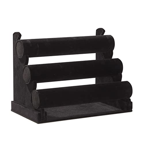 アクセサリスタンド ジュエリー AX-AY-ABHI-65686 3-Tier Velvet Bracelet Holder Stand and Organizer - Jewelry Display Rack for Selling Necklaces and Accessories (Black)アクセサリスタンド ジュエリー AX-AY-ABHI-65686