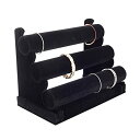 ANZTX^h WG[ AX-AY-ABHI-109696 Plixio Velvet Bracelet Holder with Three Tier Rack- Bracelet Stand for Jewelry Organization and DisplayANZTX^h WG[ AX-AY-ABHI-109696