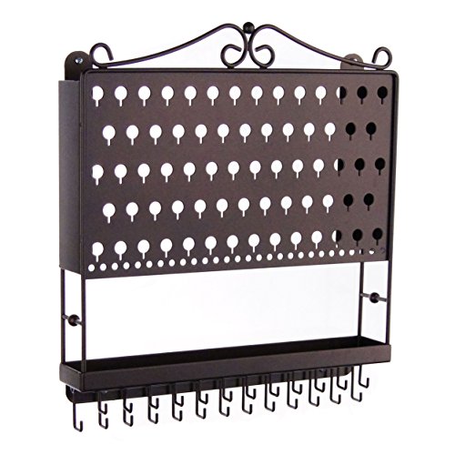 アクセサリスタンド ジュエリー MPEA-RB 【送料無料】Angelynn's Jewelry Organizer Wall Mount Hanging Stud Earring Holder Organizer Display Necklace Storage Closet Rack, Oil Rubbed Bronzeアクセサリスタンド ジュエリー MPEA-RB