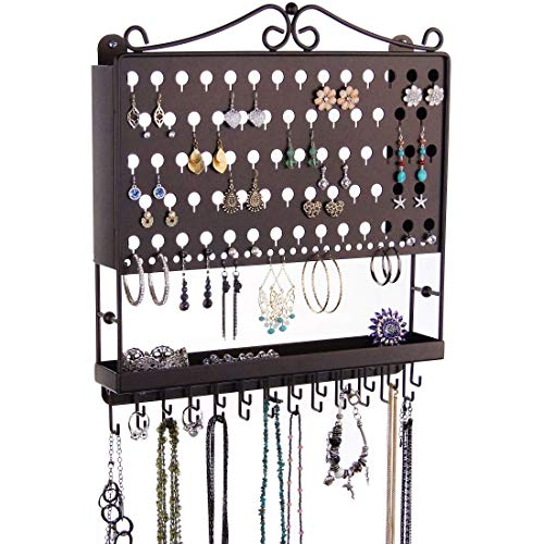 アクセサリスタンド ジュエリー MPEA-RB 【送料無料】Angelynn's Jewelry Organizer Wall Mount Hanging Stud Earring Holder Organizer Display Necklace Storage Closet Rack, Oil Rubbed Bronzeアクセサリスタンド ジュエリー MPEA-RB