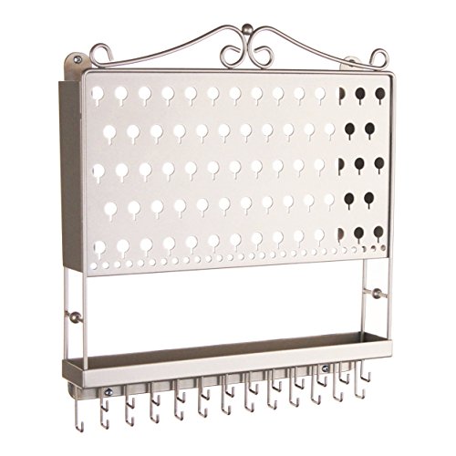 アクセサリスタンド ジュエリー MPEA-SN 【送料無料】Wall Mount Jewelry Organizer Hanging Stud Earring Holder Organizer Bracelet Display Necklace Storage Closet Rack, AAA Satin Nickel Silverアクセサリスタンド ジュエリー MPEA-SN