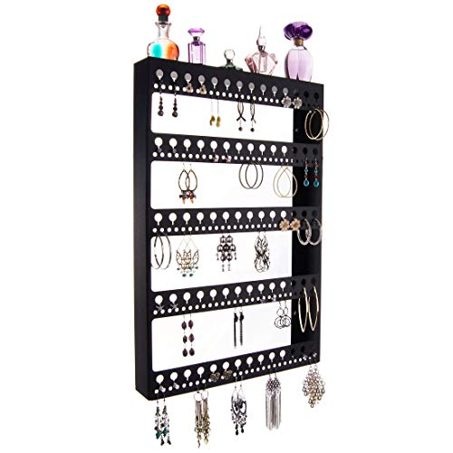 アクセサリスタンド ジュエリー NICHOLE-BLK 【送料無料】Earring Holder Jewelry Organizer Wall Mount Hanging Statement Large Long Dangle Hoop Earing Closet Storage Rack, Womens Earrings, Shelf, Nichole Blaアクセサリスタンド ジュエリー NICHOLE-BLK