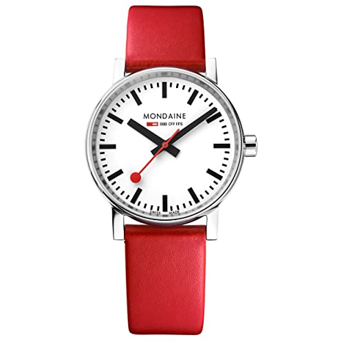 モンディーン 腕時計 モンディーン 北欧 スイス レディース Mondaine Unisex MSE.35110.LC SBB Analog Display Swiss Quartz Red Watch腕時計 モンディーン 北欧 スイス レディース