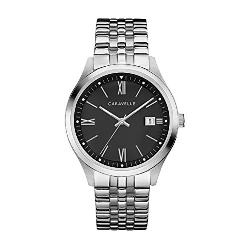 楽天angelica腕時計 ブローバ メンズ Caravelle by Bulova Men's Dress Quartz Silver Tone Stainless Steel Watch, Black Dial Style: 43B158腕時計 ブローバ メンズ