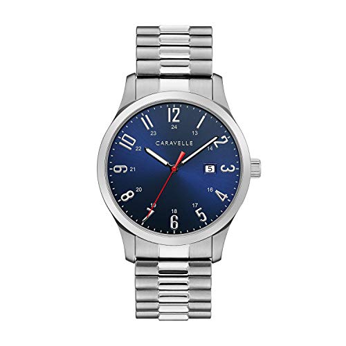 楽天angelica腕時計 ブローバ メンズ Caravelle by Bulova Men's Traditional Quartz Silver Tone Stainless Steel Watch with Expansion Band Style: 43B161腕時計 ブローバ メンズ