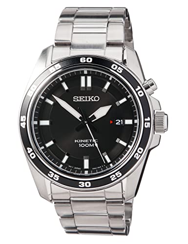腕時計 セイコー メンズ Seiko Herren-Uhr Kinetik Edelstahl mit Edelstahlband, Black, Bracelet腕時計 セイコー メンズ