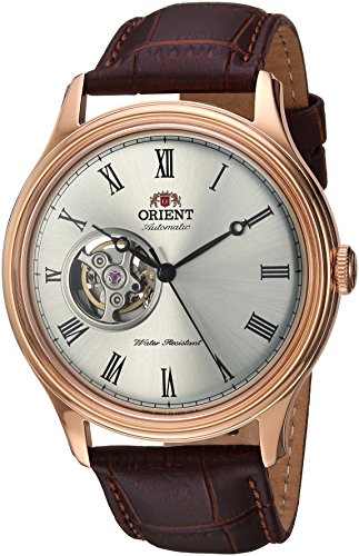 腕時計 オリエント メンズ Orient Men's Envoy Japanese Automatic/Hand Winding Movement Stainless Steel Leather Dress Watch, White Rose Gold Leather AG00001S腕時計 オリエント メンズ