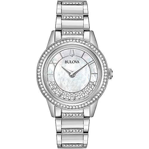 腕時計 ブローバ レディース Bulova Crystal Ladies Watch, Stainless Steel Turnstyle, Silver-Tone (Model: 96L257)腕時計 ブローバ レディース