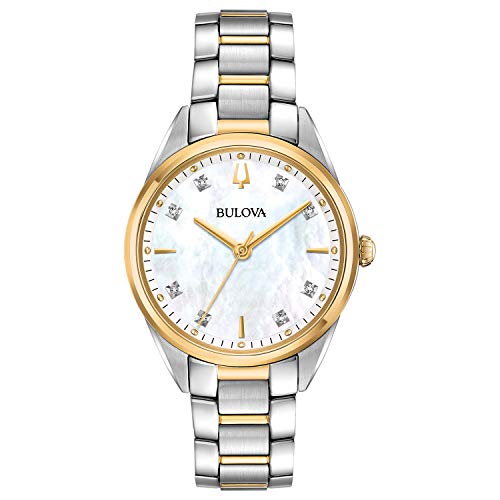 楽天angelica腕時計 ブローバ レディース Bulova Ladies' Sutton Two-Tone Stainless Steel 3-Hand Quartz, White Mother-of-Pearl Dial, Sapphire Crystal, Diamond Dial Style: 98P184腕時計 ブローバ レディース