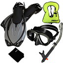 シュノーケリング マリンスポーツ Promate 759001-Ti/Bk-SM Snorkeling Vest Mask Snorkel Fins Combo...