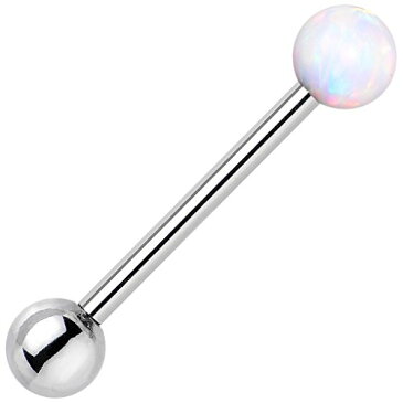 ボディキャンディー ボディピアス アメリカ 日本未発売 ウォレット Body Candy Unisex Adult Stainless Steel White Synthetic Opal Ball Body Piercing Barbell Tongue Ring, White, One Sizeボディキャンディー ボディピアス アメリカ 日本未発売 ウォレット