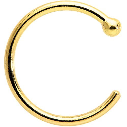ܥǥǥ ܥǥԥ ꥫ ̤ȯ å Body Candy 18k Gold Nose Hoop Ring, Hypoallergenic Nose Jewelry - Handmade in USA, 20 Gauge 5/16