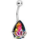 ボディキャンディー ボディピアス アメリカ 日本未発売 ウォレット Body Candy Steel Aurora Accent Lotus Drop Bell...