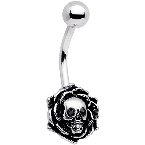 ボディキャンディー ボディピアス アメリカ 日本未発売 ウォレット Body Candy Womens Stainless Steel Black Halloween Skull Rose Belly Button Ringボディキャンディー ボディピアス アメリカ 日本未発売 ウォレット