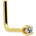 ボディキャンディー ボディピアス アメリカ 日本未発売 ウォレット Body Candy 14k Gold L-Shaped Nose Ring with 1....