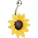 ボディキャンディー ボディピアス アメリカ 日本未発売 ウォレット Body Candy Stunning Sunflower Belly Ring 14 Ga...