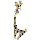 ボディキャンディー ボディピアス アメリカ 日本未発売 ウォレット Body Candy Gold PVD Steel Clear Accent Black S...