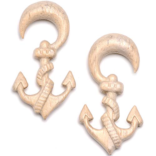 楽天angelicaボディキャンディー ボディピアス アメリカ 日本未発売 ウォレット Body Candy Womens Ear Plug Gauges Organic Hand Carved Wood Nautical Anchor Hanger Plugs Stretched Ears 2Gボディキャンディー ボディピアス アメリカ 日本未発売 ウォレット