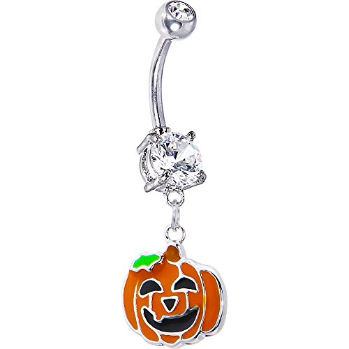 ܥǥǥ ܥǥԥ ꥫ ̤ȯ å Body Candy Stainless Steel Happy Jackolantern Belly Button Ring with Dangleܥǥǥ ܥǥԥ ꥫ ̤ȯ å