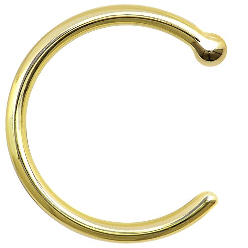 ボディキャンディー ボディピアス アメリカ 日本未発売 ウォレット 【送料無料】Body Candy Unisex Adult Solid 18k Yellow Gold Nose Stud Hoop 18 Gauge 5/16