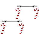 ボディキャンディー ボディピアス アメリカ 日本未発売 ウォレット Body Candy Candy Cane Nipple Ring Set of 2ボディキ...