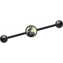 ボディキャンディー ボディピアス アメリカ 日本未発売 ウォレット Body Candy Black Anodized Stainless Steel Glow in the Dark Full Moon Helix Earring Industrial Barbell 14 Gauge 37mmボディキャンディー ボディピアス アメリカ 日本未発売 ウォレット