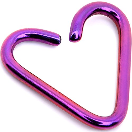 ボディキャンディー ボディピアス アメリカ 日本未発売 ウォレット 【送料無料】Body Candy Annealed Purple Anodized Titanium Heart Daith Cartilage Tragus 18 Gauge 5/16