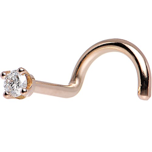 ボディキャンディー ボディピアス アメリカ 日本未発売 ウォレット 【送料無料】Body Candy 14k Rose Gold 2mm (0.030 cttw) Genuine Diamond Left Nose Stud Screw 18 Gauge 1/4