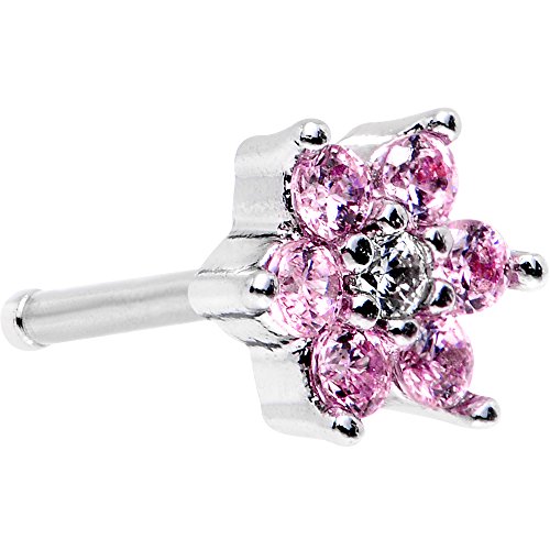 ボディキャンディー ボディピアス アメリカ 日本未発売 ウォレット 【送料無料】Body Candy Stainless Steel Pink Clear Accent Flower Nose Stud Bone 18 Gauge 1/4