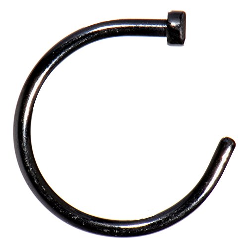 ボディキャンディー ボディピアス アメリカ 日本未発売 ウォレット 【送料無料】Body Candy Titanium Anodized Stainless Steel Black Nose Stud Hoop 18 Gauge 3/8