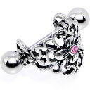 ボディキャンディー ボディピアス アメリカ 日本未発売 ウォレット Body Candy Steel Pink Accent Filigree Floral C...