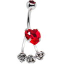 THE KISS ピアス ボディキャンディー ボディピアス アメリカ 日本未発売 ウォレット Body Candy Steel Red Accent Heart Kissed Rose Dangle Belly Ringボディキャンディー ボディピアス アメリカ 日本未発売 ウォレット