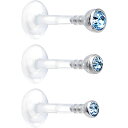 ボディキャンディー ボディピアス アメリカ 日本未発売 ウォレット Body Candy Brilliant Blue Bioplast Triple Forw...