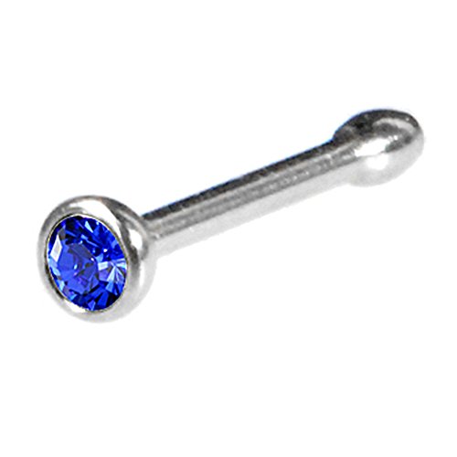 ボディキャンディー ボディピアス アメリカ 日本未発売 ウォレット Body Candy Stainless Steel 1.7mm Deep Blue Nose Stud Bone Created with Crystal 20 Gauge 1/4 ボディキャンディー ボディピアス アメリカ 日本未発売 ウォレット