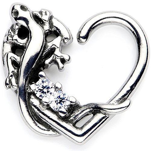 ܥǥǥ ܥǥԥ ꥫ ̤ȯ å Body Candy Body Piercing Jewelry 316L Stainless Steel 16G Right Closure Daith Lizard Heart Tragusܥǥǥ ܥǥԥ ꥫ ̤ȯ å